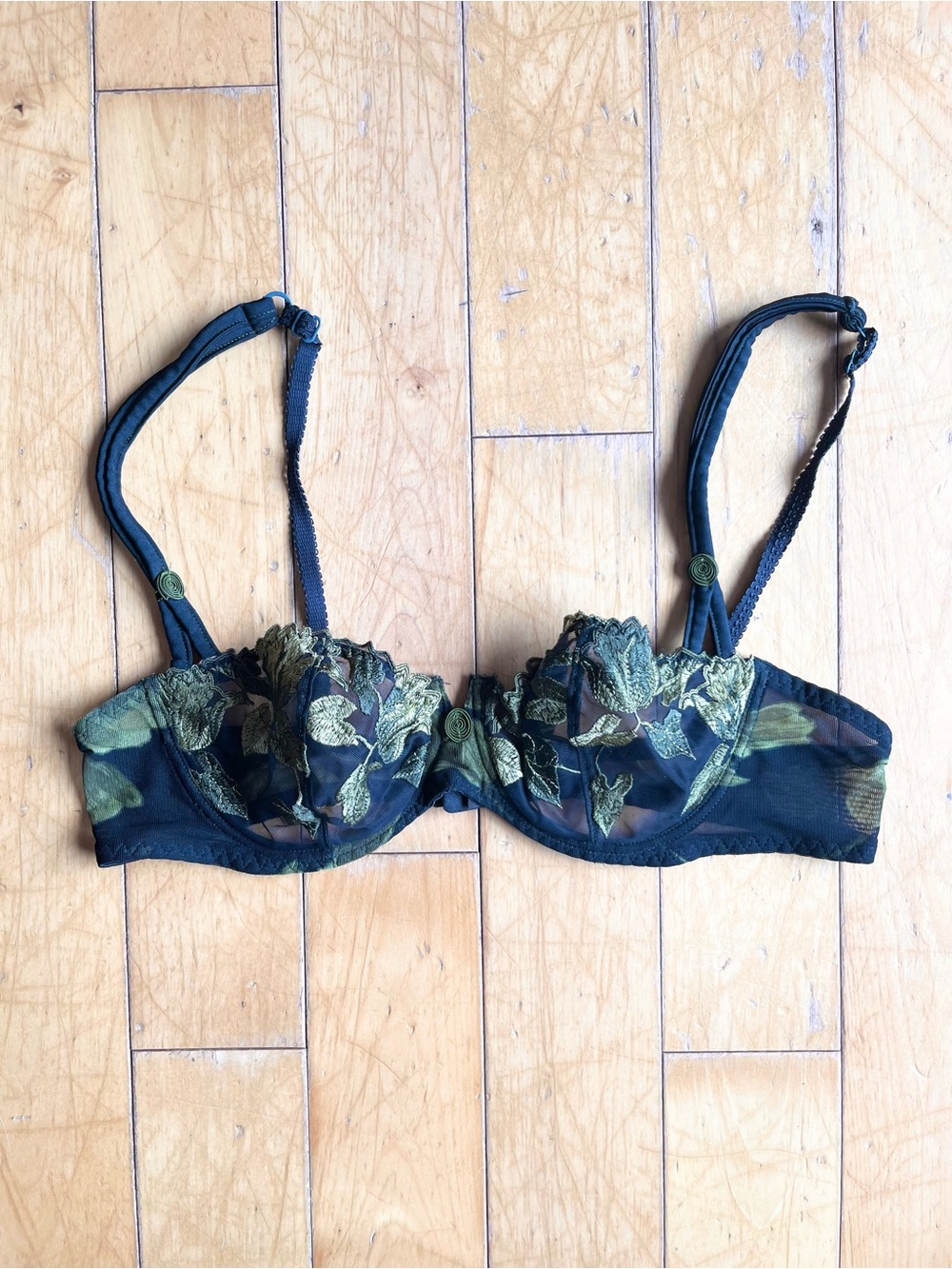 Aubade Paris Embroidered Sheer Underwire Bra Size 36B